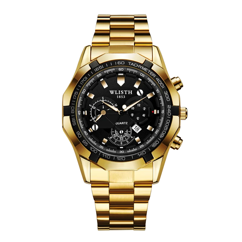 Relógio Masculino Original Esportivo Quartz com Calendário Pulseira de Aço à Prova d'Água Luminosa Multifuncional Relógio Quartz Reloj Hombre