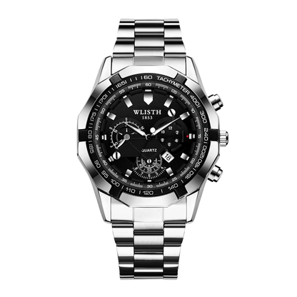 Relógio Masculino Original Esportivo Quartz com Calendário Pulseira de Aço à Prova d'Água Luminosa Multifuncional Relógio Quartz Reloj Hombre