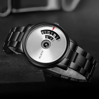 Relógio masculino da marca suíça WLISTH personalizado relógio de pulso com pulseira de aço à prova d'água e elegante