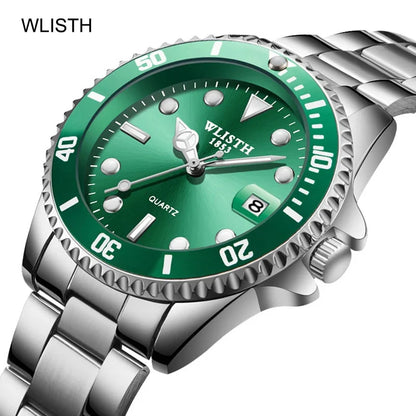 Relógio Masculino Clássico Vermelho e Azul com Lente de Aumento à Prova d'Água, Relógio Esportivo com Data, Relógio de Pulso Quartz Masculino