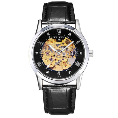 Wlisth marca máquinas relógios masculinos sólido aço inoxidável à prova dwaterproof água luminosa homem relógio de luxo automático relógio mecânico presente