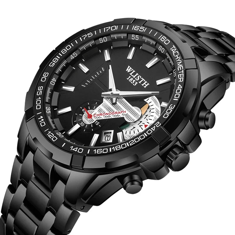 Relógio Masculino Simples e Elegante, Original, Quartz para Negócios ﻿   Relógios de pulso à prova d'água, luminosos, com data e dia da semana, relógio esportivo masculino.