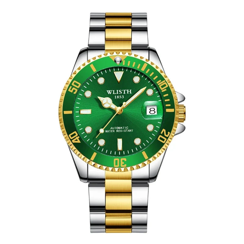 RELOGIO 1  Wlisth relógio masculino clássico original relógio mecânico automático à prova dwaterproof água luminosa aço inoxidável homem data luxo