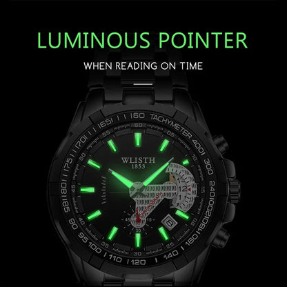 Relógio Masculino Simples e Elegante, Original, Quartz para Negócios ﻿   Relógios de pulso à prova d'água, luminosos, com data e dia da semana, relógio esportivo masculino.